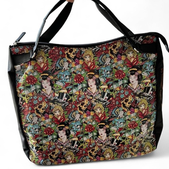 Ed Hardy by Christian Audigier Geisha Skull Tote 🖤🎴🔥 - Picture 5 of 5